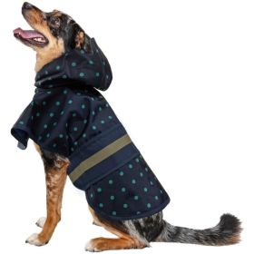 Fashion Pet Polka Dot Dog Raincoat Navy - Large