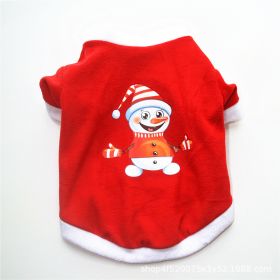 Pet Clothing Dog Warm Embroidery Christmas Style (Option: Snowman-L)